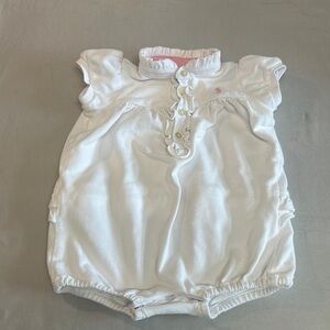 White Baby Romper with Vintage-Inspired Detail